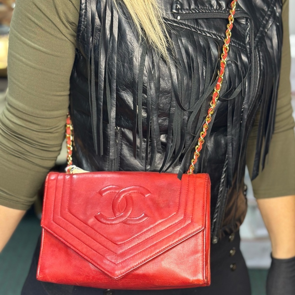 Chanel Red Envelope Chain Flap